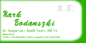 mark bodanszki business card